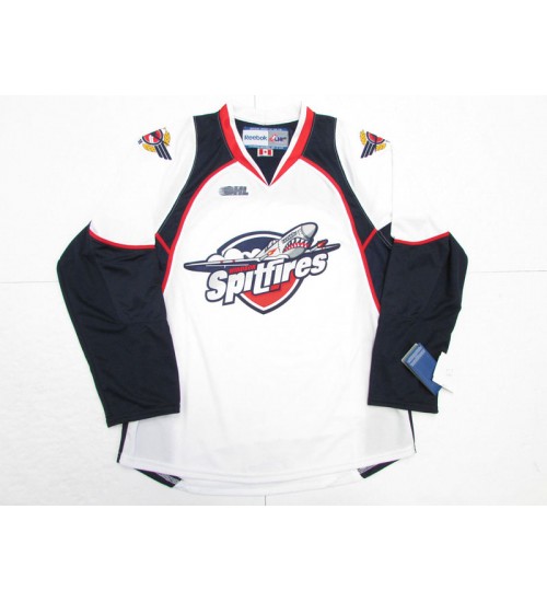 Custom OHL Windsor Spitfires 2013 Pres Permier Hockey Jersey Home White